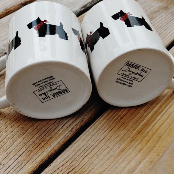 MSRF Design Scottie Dog Drinking Mugs PAIR - Picture 3 of 5